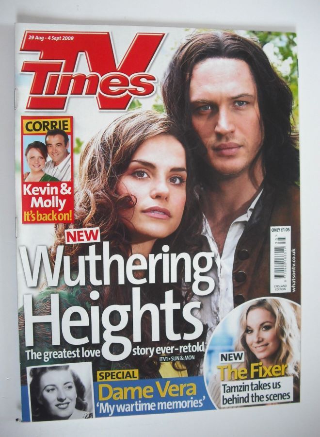 TV Times magazine - Charlotte Riley and Tom Hardy cover (29 August-4 September 2009)