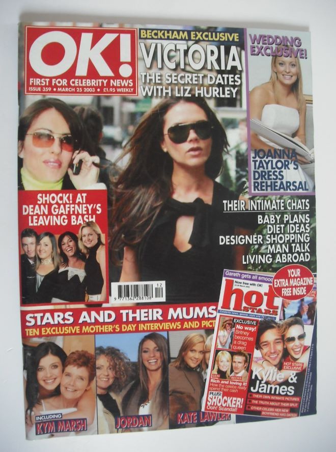 OK! magazine - Victoria Beckham and Liz Hurley cover (25 March 2003 - Issue 359)