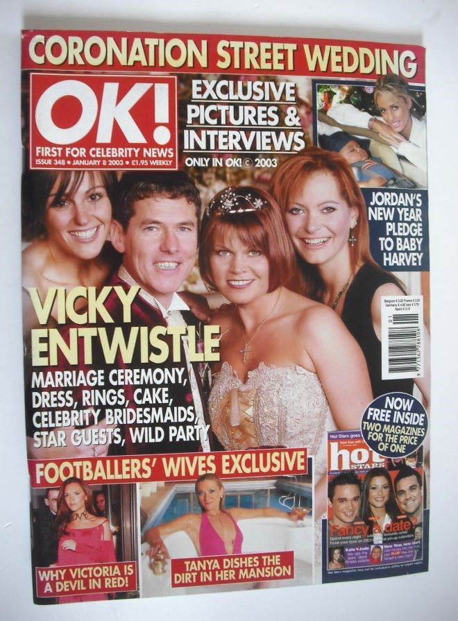 OK! magazine - Vicky Entwistle wedding cover (8 January 2003 - Issue 348)