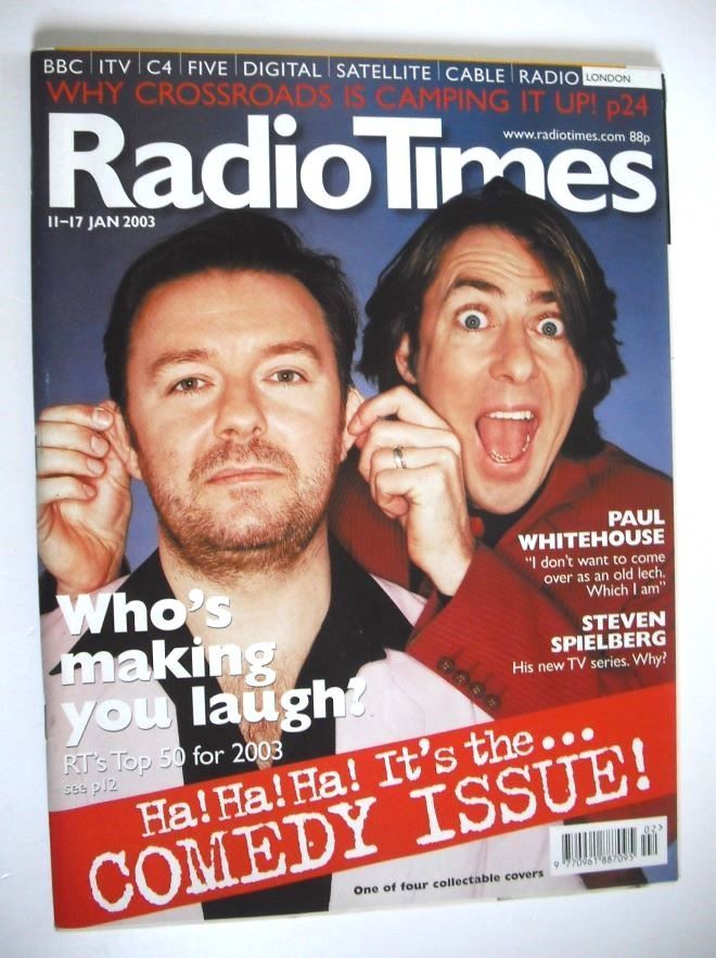 Radio Times magazine - Ricky Gervais and Jonathan Ross cover (11-17 January 2003)