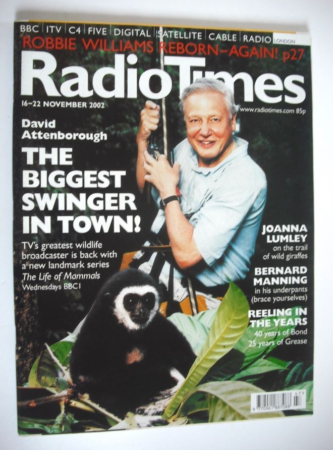 Radio Times magazine - David Attenborough cover (16-22 November 2002)