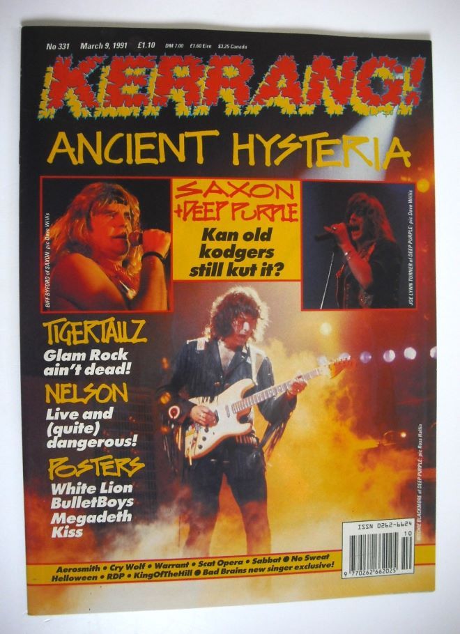 Kerrang magazine - Ritchie Blackmore cover (9 March 1991 - Issue 331)
