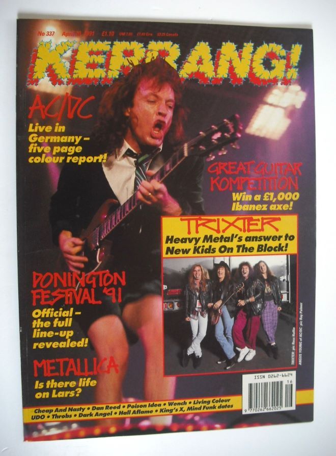 Kerrang magazine - Angus Young cover (20 April 1991 - Issue 337)
