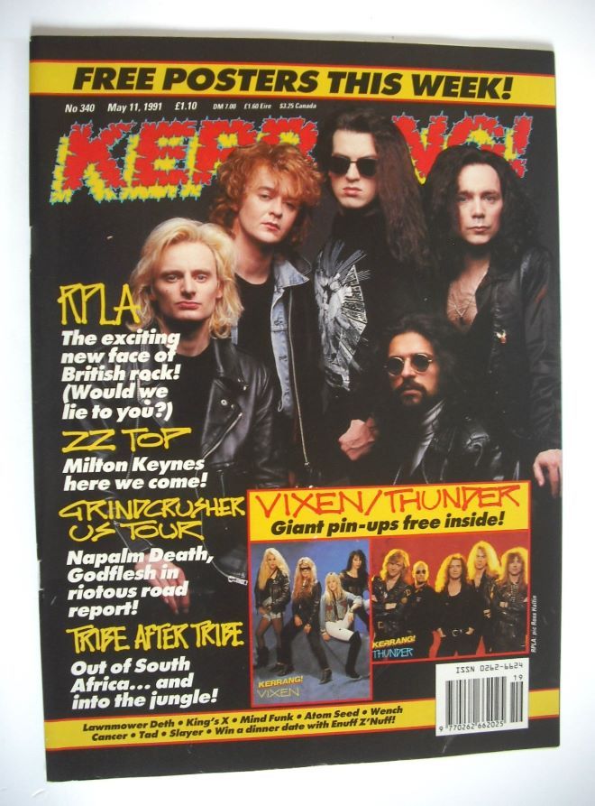 Kerrang magazine - RPLA cover (11 May 1991 - Issue 340)