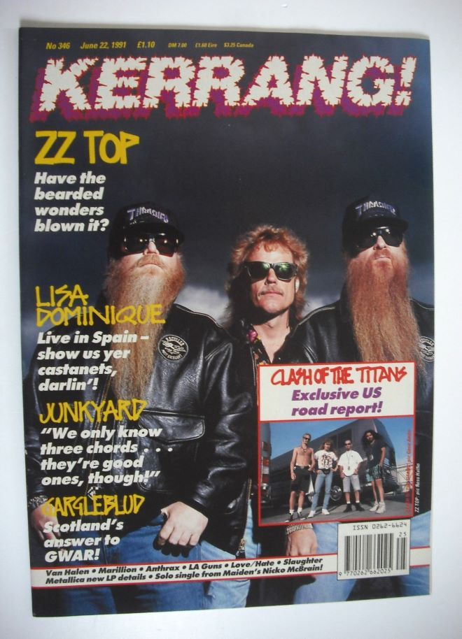Kerrang magazine - ZZ Top cover (22 June 1991 - Issue 346)