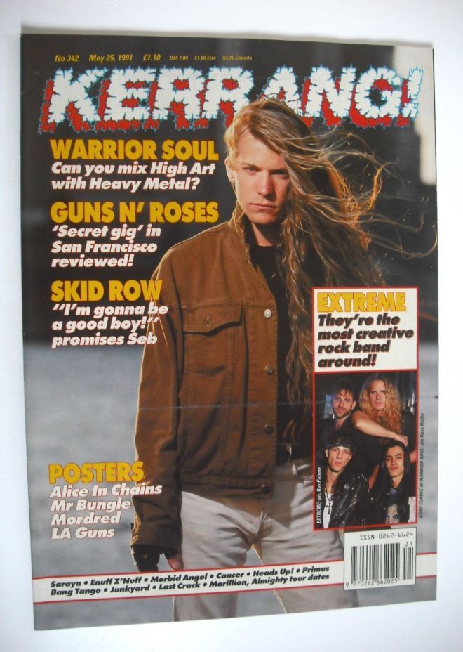 Kerrang magazine - Kory Clarke cover (25 May 1991 - Issue 342)