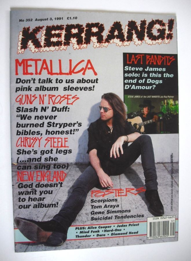 Kerrang magazine - Lars Ulrich cover (3 August 1991 - Issue 352)