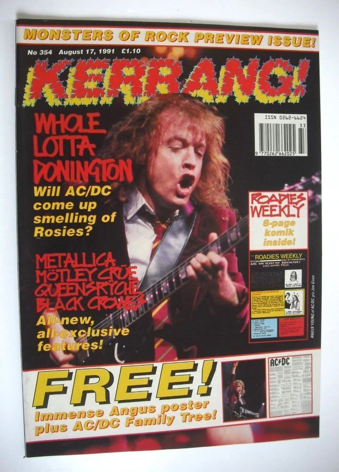 Kerrang magazine - Angus Young cover (17 August 1991 - Issue 354)