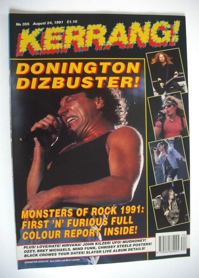 Kerrang magazine - Monsters Of Rock cover (24 August 1991 - Issue 355)