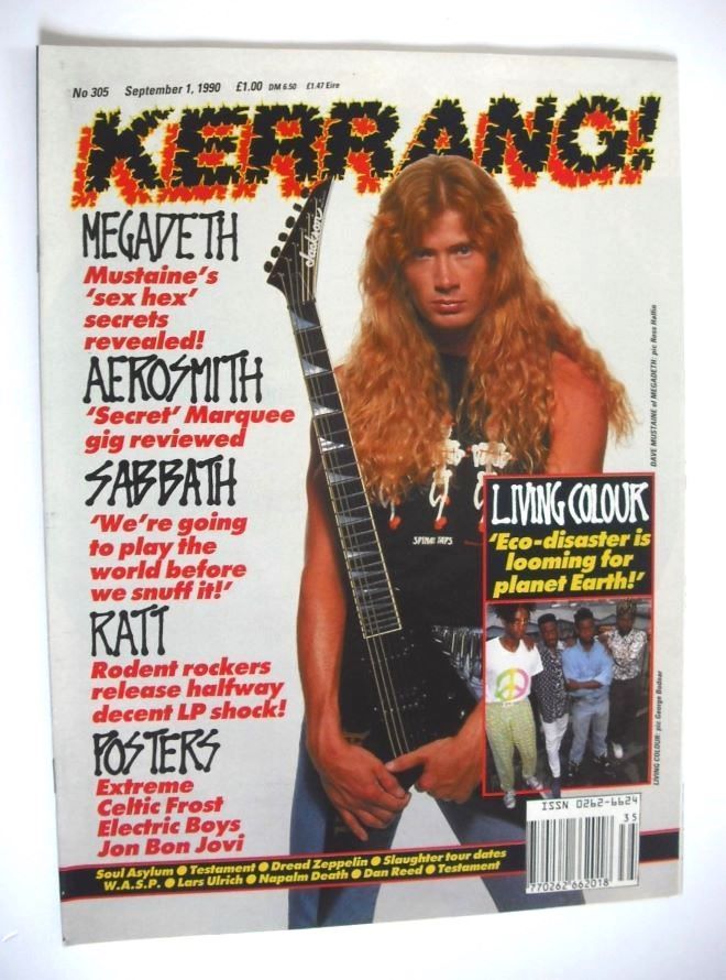 Kerrang magazine - Dave Mustaine cover (1 September 1990 - Issue 305)