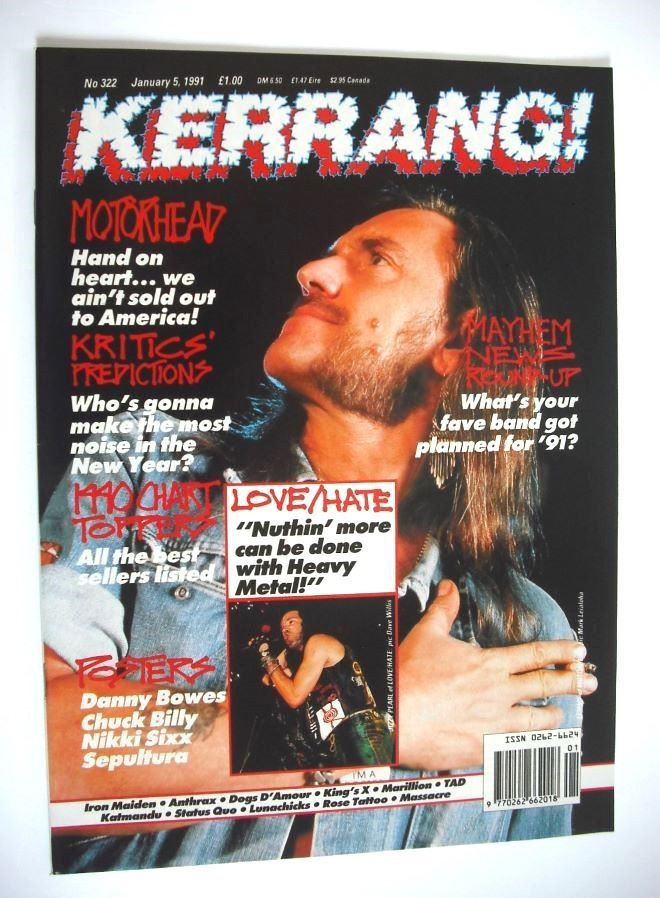 Kerrang magazine - Lemmy cover (5 January 1991 - Issue 322)