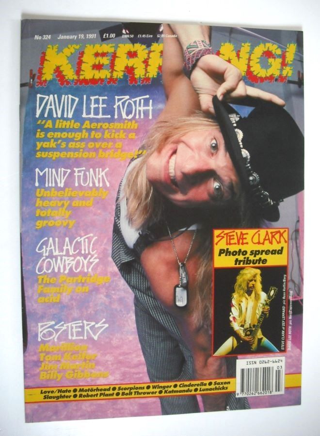 Kerrang magazine - David Lee Roth cover (19 January 1991 - Issue 324)