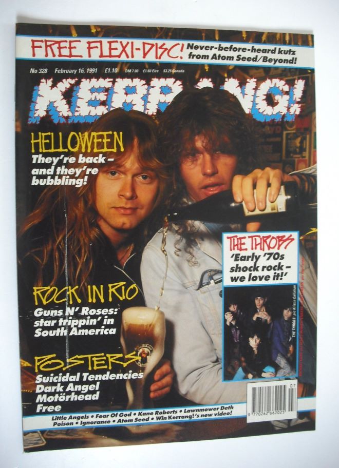 Kerrang magazine - Helloween cover (16 February 1991 - Issue 328)