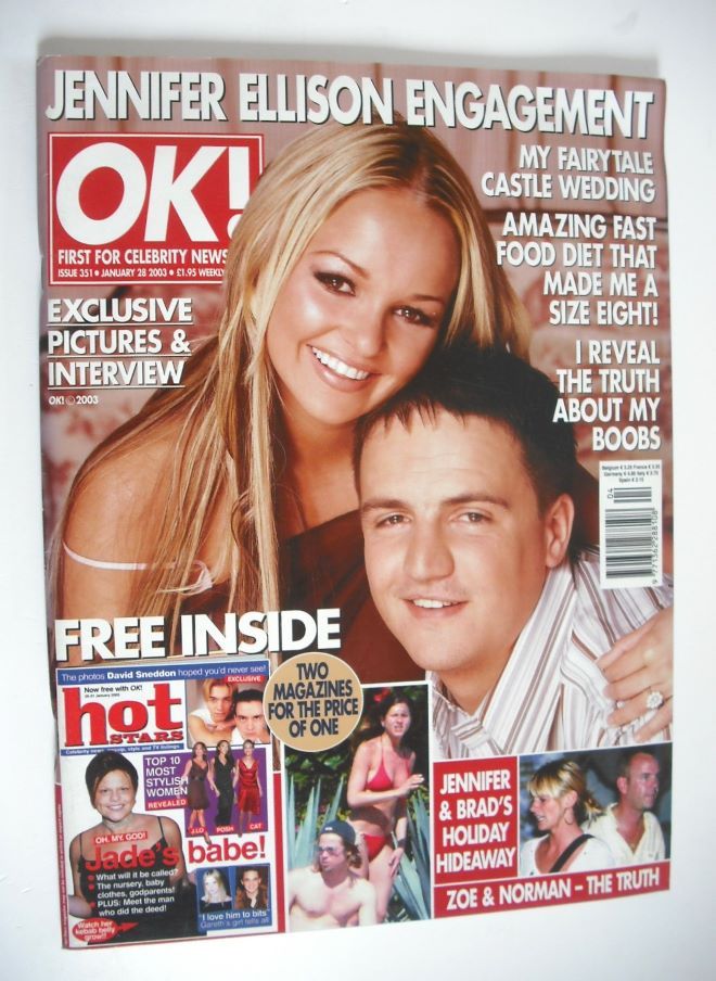 OK! magazine - Jennifer Ellison and Tony Richardson cover (28 January 2003 - Issue 351)