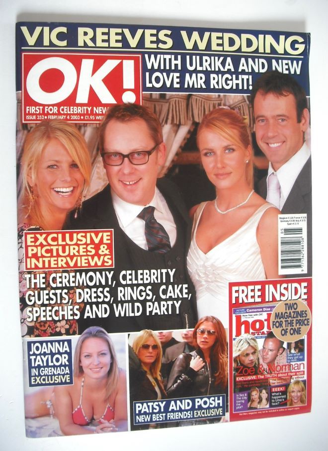OK! magazine - Vic Reeves Wedding cover (4 February 2003 - Issue 352)