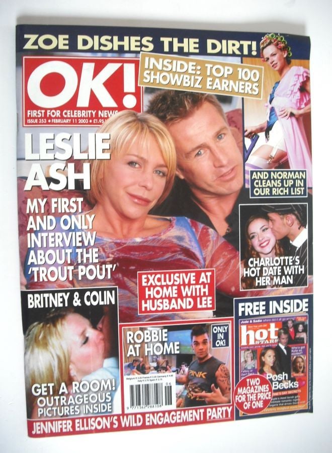 OK! magazine - Lee Chapman and Leslie Ash cover (11 February 2003 - Issue 353)