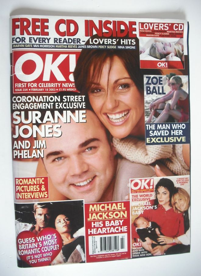 OK! magazine - Suranne Jones and Jim Phelan cover (18 February 2003 - Issue 354)