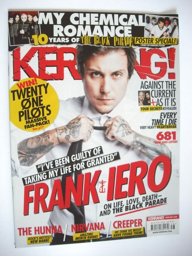 Kerrang magazine - Frank Iero cover (24 September 2016 - Issue 1638)