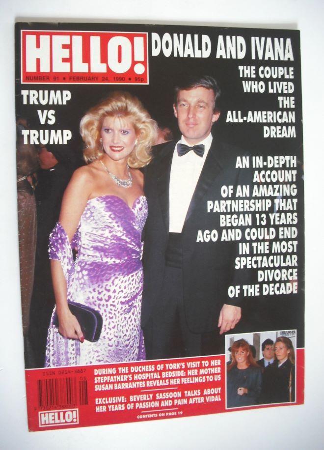 Hello! magazine - Donald Trump and Ivana Trump cover (24 February 1990 - Issue 91)