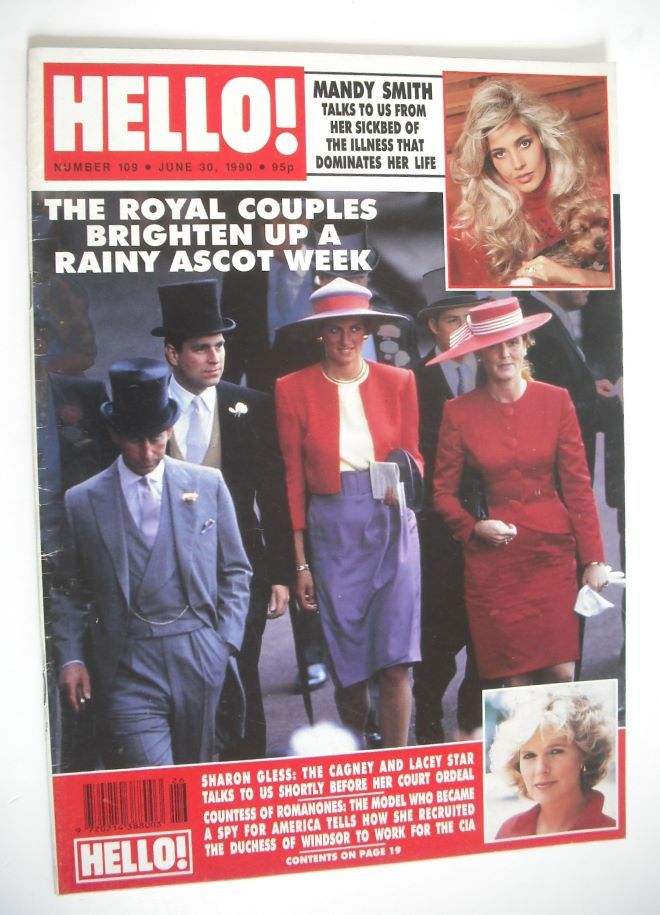 Hello! magazine - Princess Diana, Prince Charles, Prince Andrew, Sarah Ferguson cover (30 June 1990 - Issue 109)