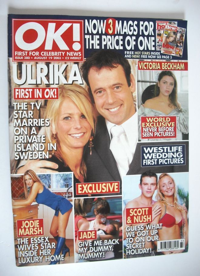 OK! magazine - Lance Gerrard-Wright and Ulrika Jonsson cover (19 August 2003 - Issue 380)
