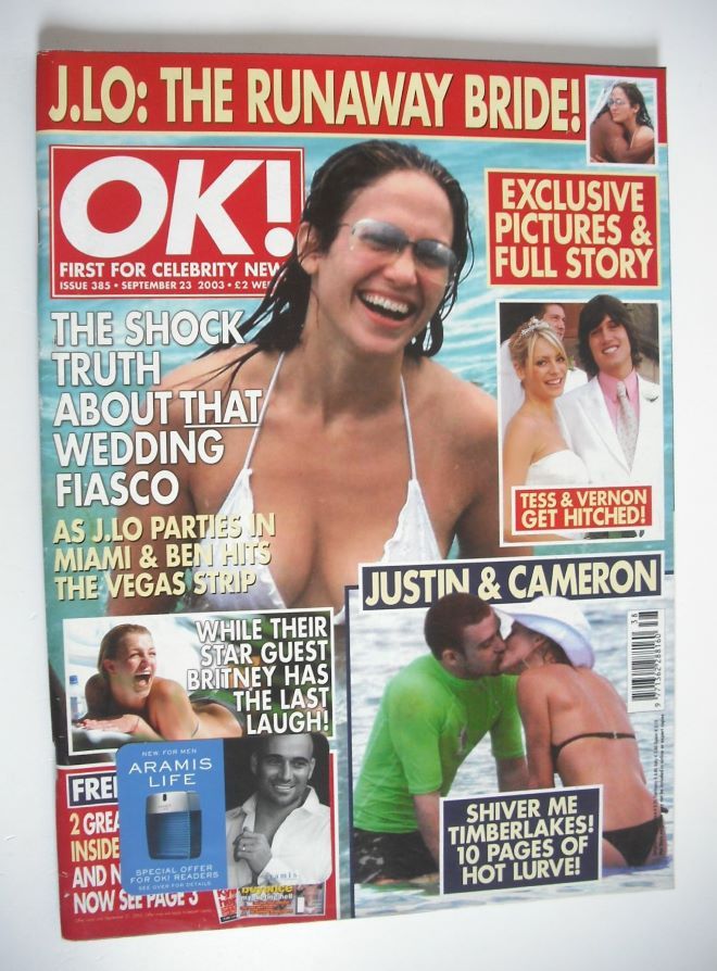 OK! magazine - Jennifer Lopez cover (23 September 2003 - Issue 385)