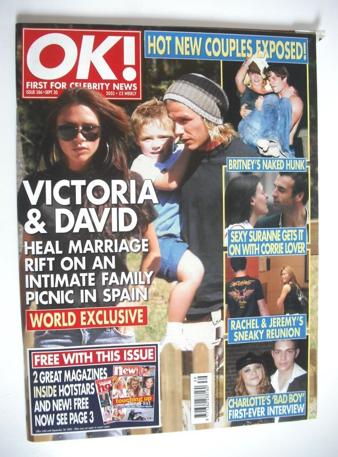 OK! magazine - Victoria and David Beckham cover (30 September 2003 - Issue 386)
