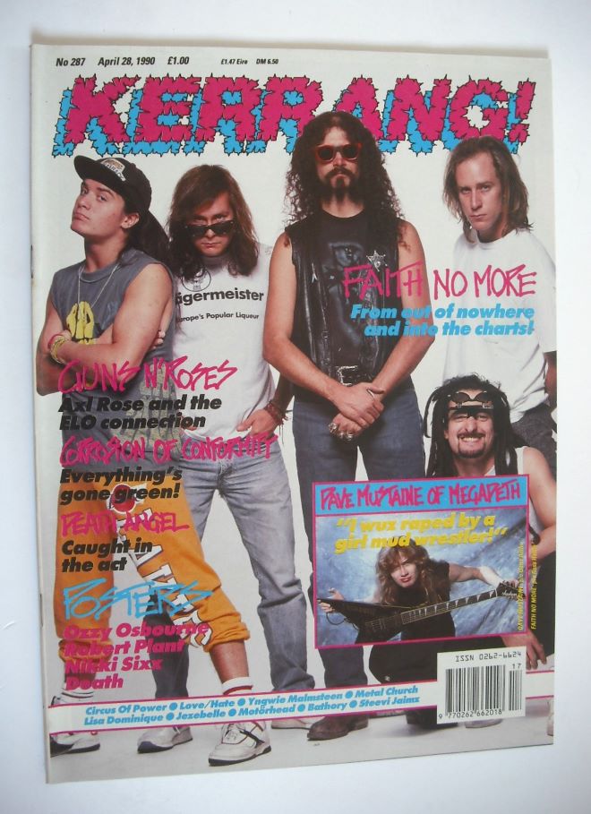 Kerrang magazine - Faith No More cover (28 April 1990 - Issue 287)
