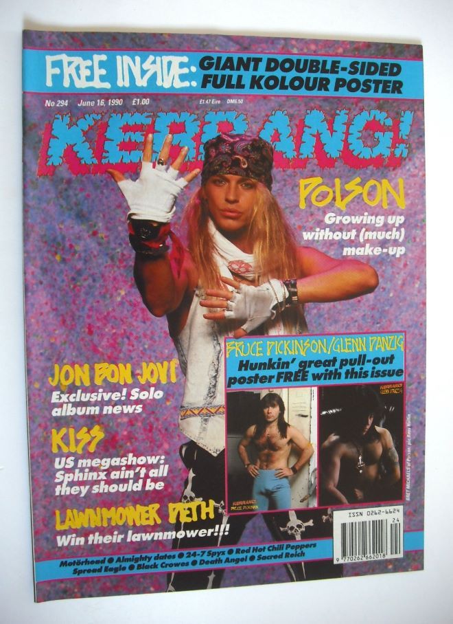Kerrang magazine - Bret Michaels cover (16 June 1990 - Issue 294)