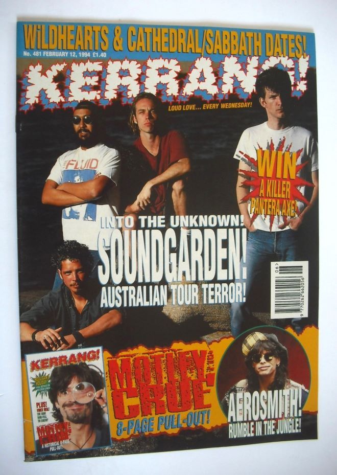 Kerrang magazine - Soundgarden cover (12 February 1994 - Issue 481)