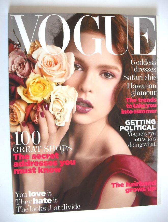 British Vogue magazine - May 2005 - Elise Crombez cover