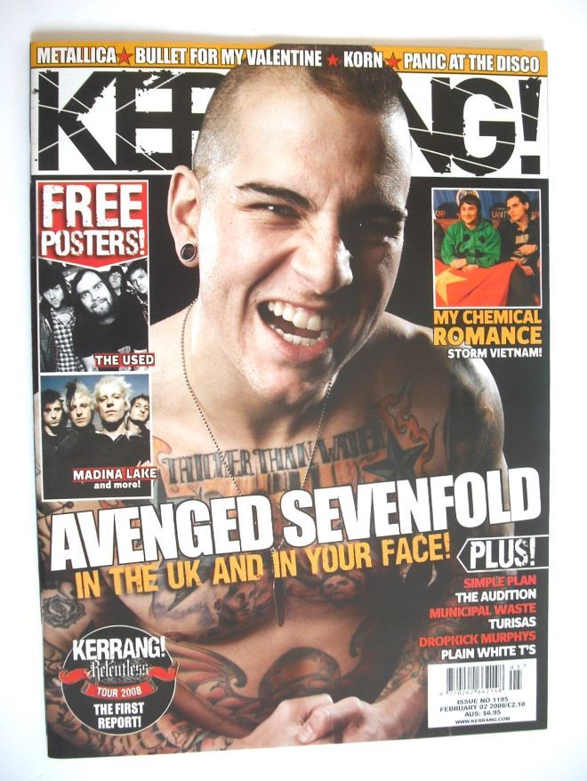 Kerrang magazine - M Shadows cover (2 February 2008 - Issue 1195)