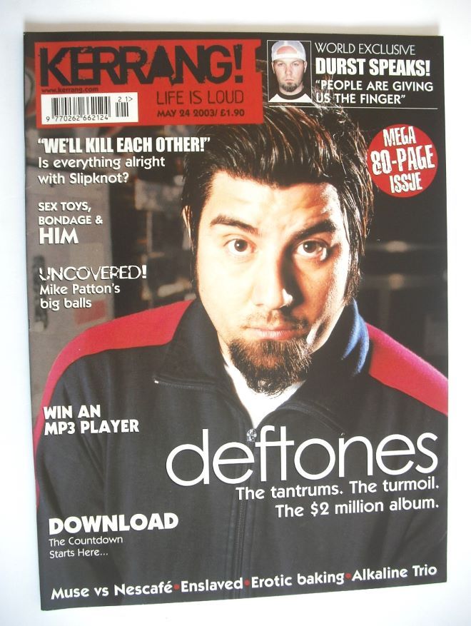 Kerrang magazine - Deftones cover (24 May 2003 - Issue 956)