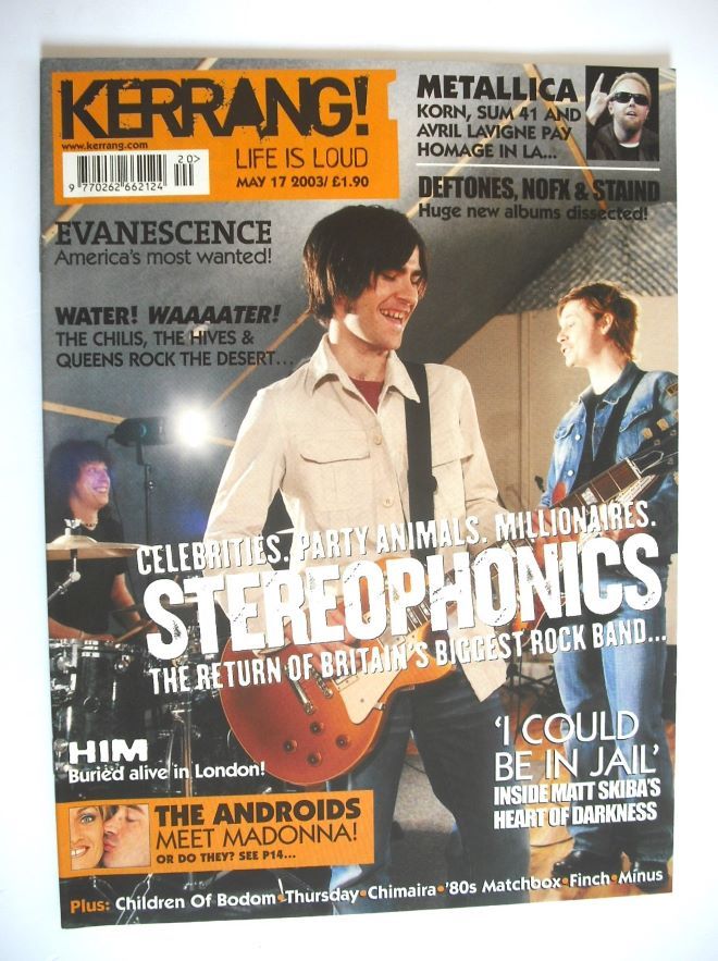 Kerrang magazine - Stereophonics cover (17 May 2003 - Issue 955)