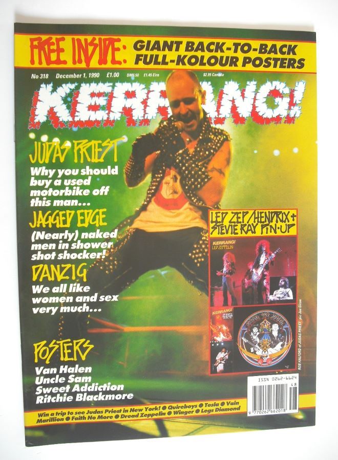 Kerrang magazine - Rob Halford cover (1 December 1990 - Issue 318)