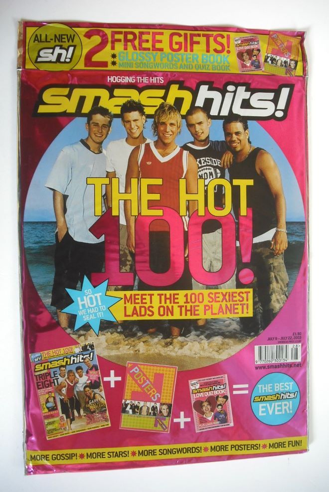 Smash Hits magazine - 100 Sexiest Lads cover (9-22 July 2003)