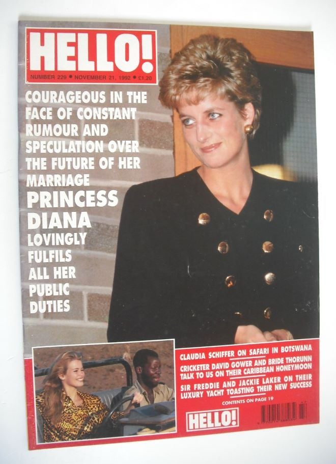 <!--1992-11-21-->Hello! magazine - Princess Diana cover (21 November 1992 -