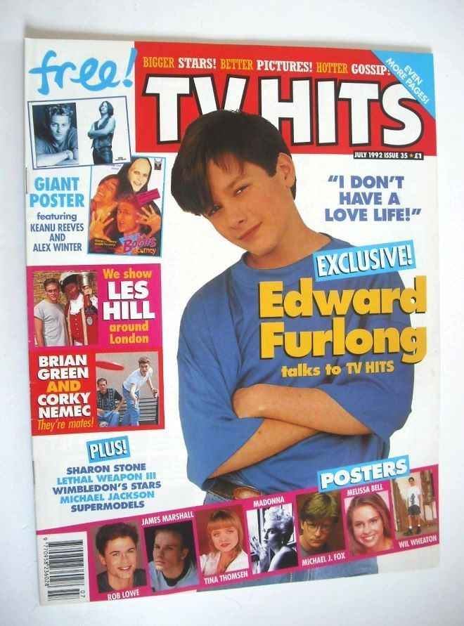 TV Hits magazine - July 1992 - Edward Furlong cover