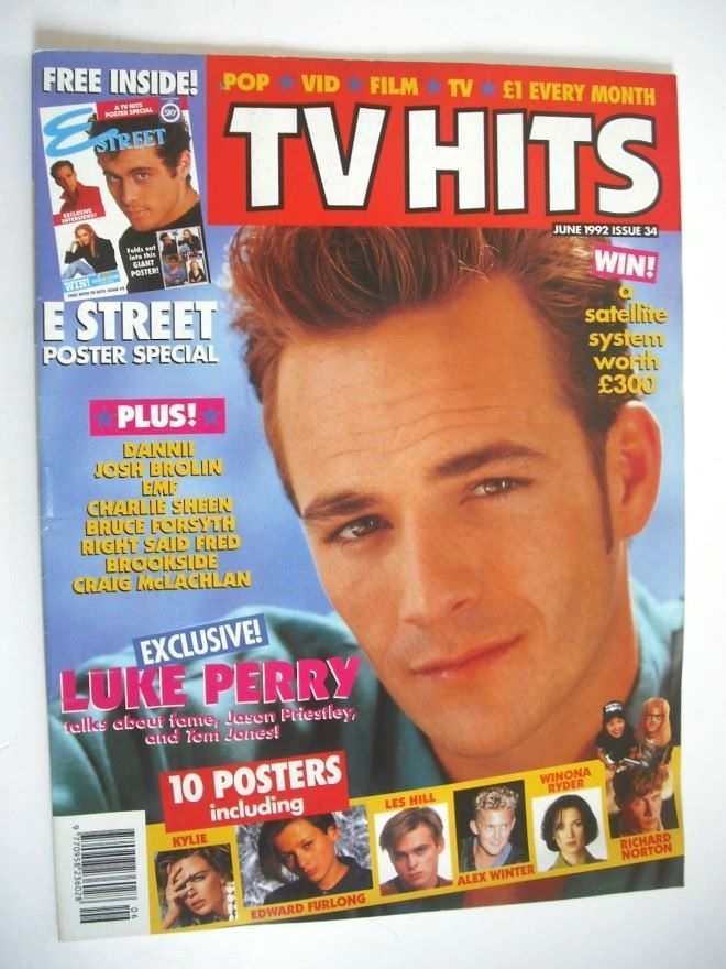 TV Hits magazine - June 1992 - Luke Perry cover