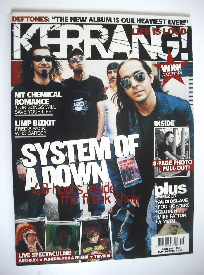 Kerrang magazine - System Of A Down cover (14 May 2005 - Issue 1056)