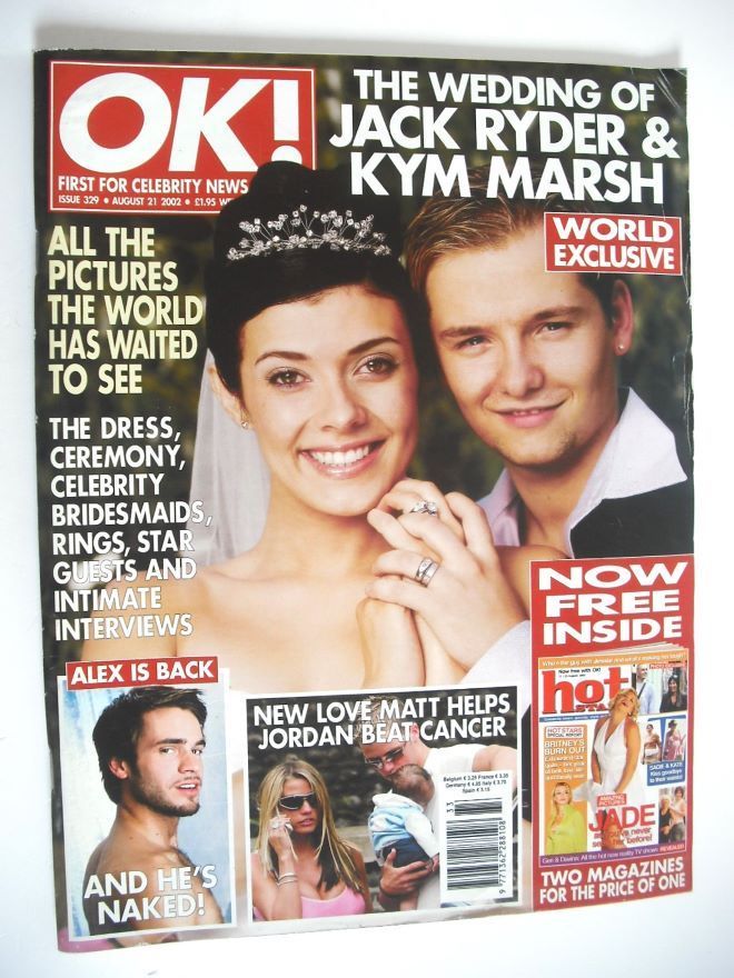 OK! magazine - Kym Marsh and Jack Ryder wedding cover (21 August 2002 - Issue 329)