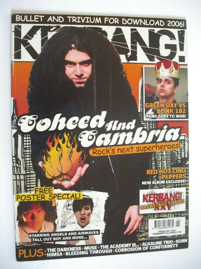 Kerrang magazine - Coheed and Cambria cover (4 February 2006 - Issue 1093)