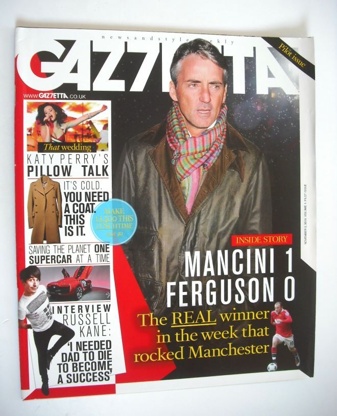 GAZ7ETTA magazine - Roberto Mancini cover (Pilot Issue, 3 November 2010)