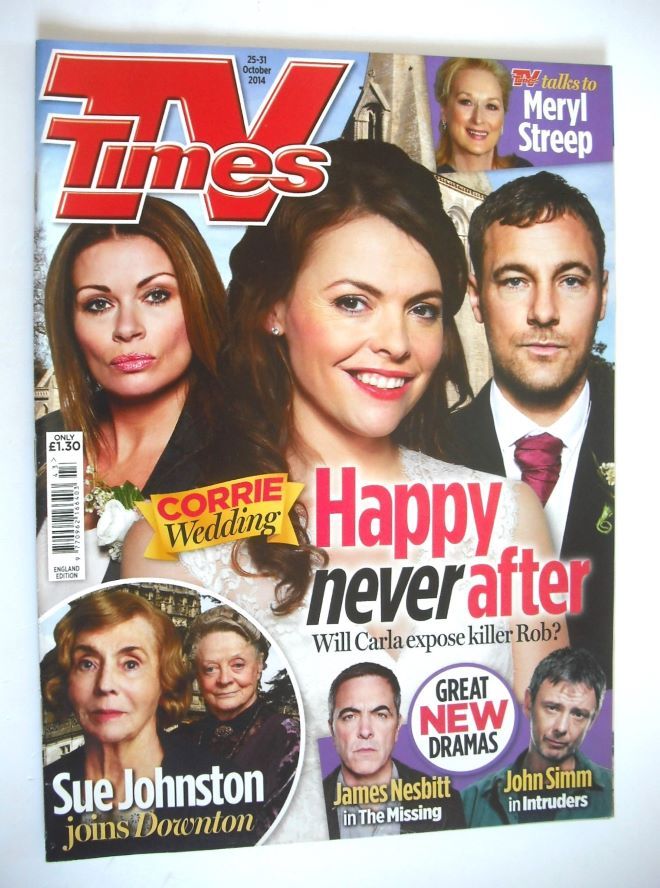 <!--2014-10-25-->TV Times magazine - Corrie Wedding cover (25-31 October 20