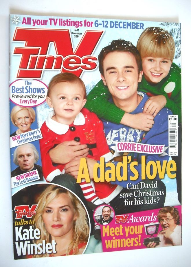 TV Times magazine - Jack P Shepherd cover (6-12 December 2014)