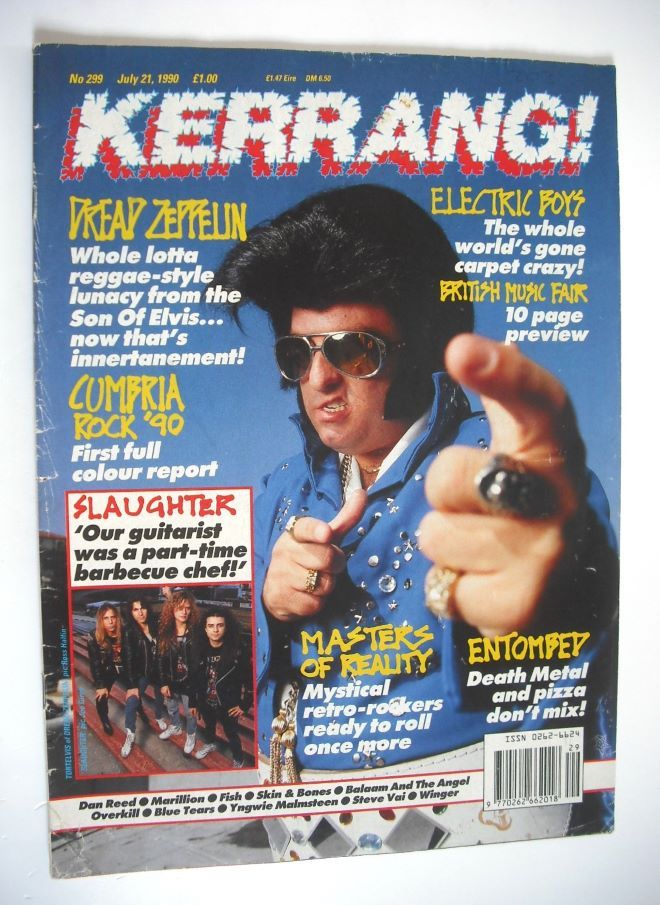 Kerrang magazine - Tortelvis cover (21 July 1990 - Issue 299)