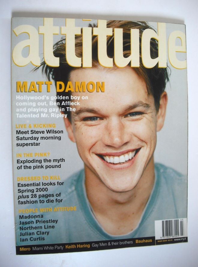 Attitude magazine - Matt Damon cover (March 2000 - Issue 71)