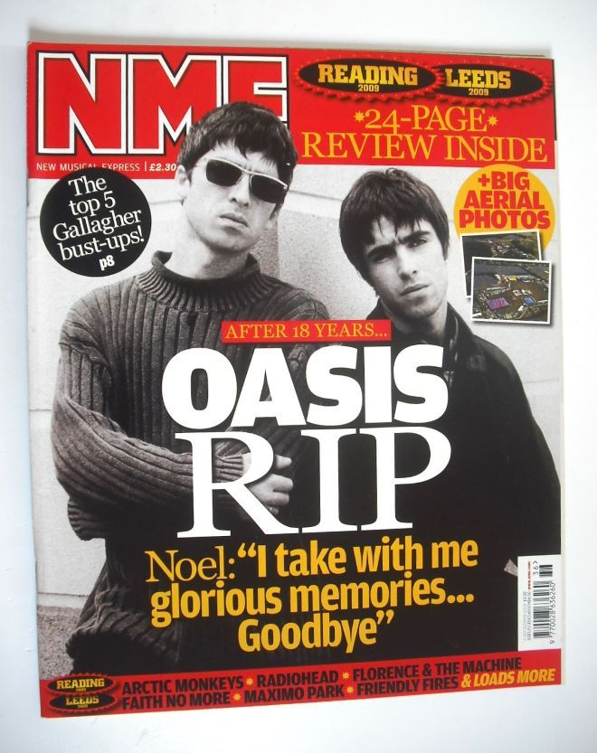 <!--2009-09-05-->NME magazine - Oasis cover (5 September 2009)