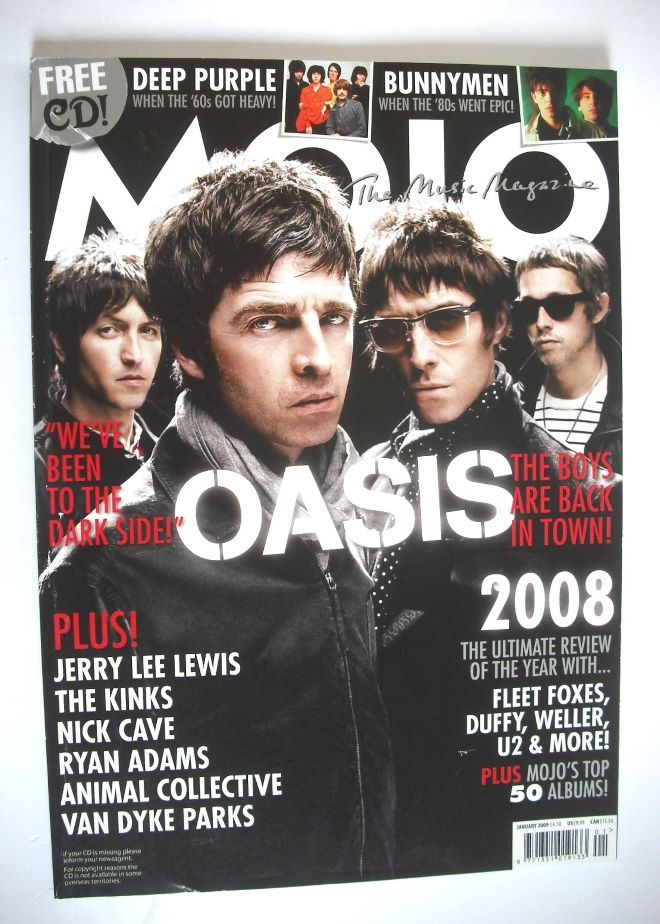 MOJO magazine - Oasis cover (January 2009 - Issue 182)