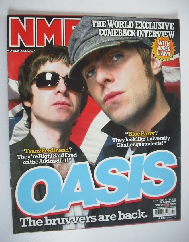 NME magazine - Oasis cover (30 April 2005)